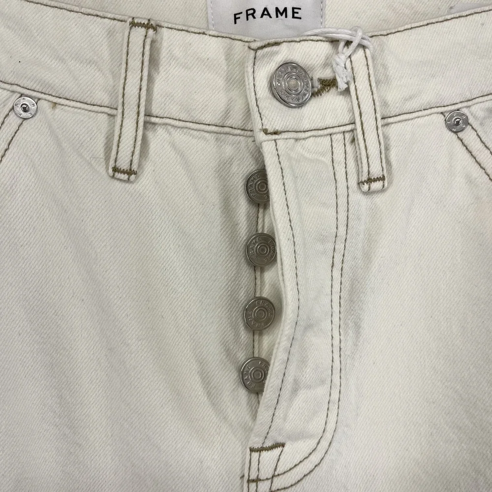 FRAME Jeans Le Slouch‎ Denim Womens 25 Cream Straight Low Rise cargo